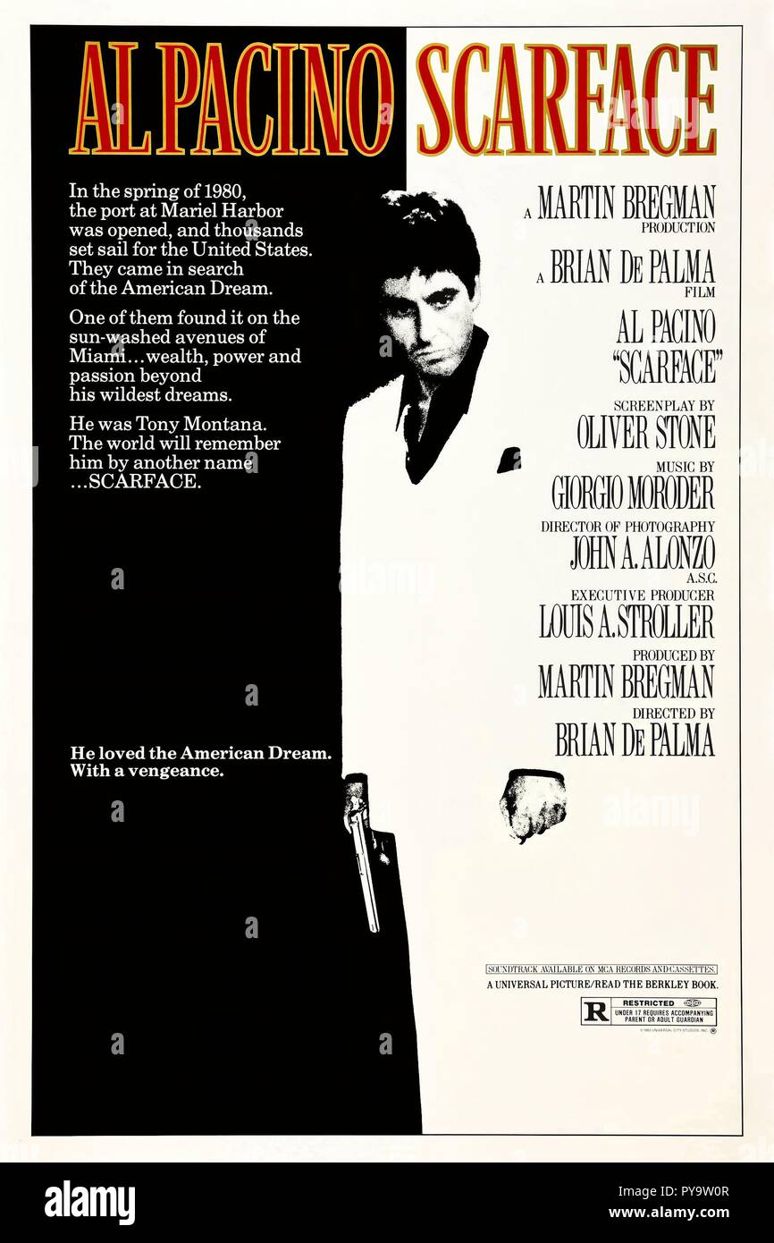 Pellicola originale titolo: Scarface. Titolo inglese: Scarface. Anno: 1983. Regia: Brian De Palma. Credito: Universal Pictures / Album Foto Stock