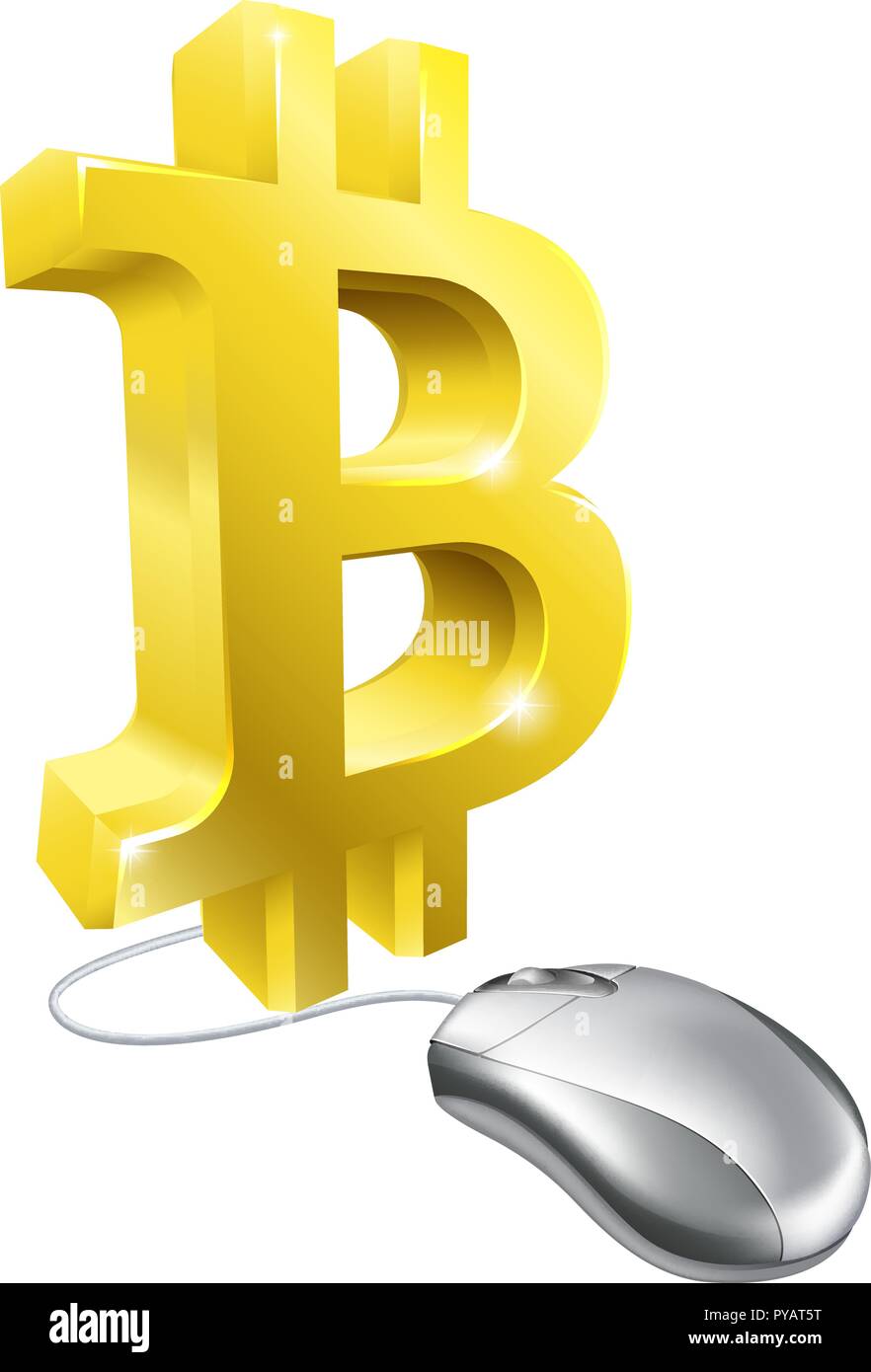 Bitcoin mouse del computer Concept Illustrazione Vettoriale