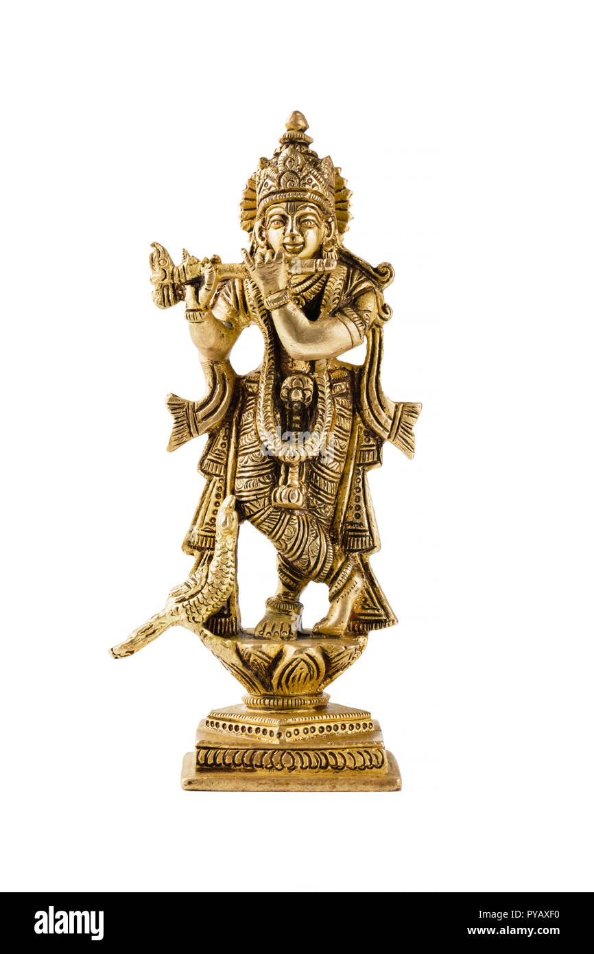 Krishna statua su bianco Foto Stock