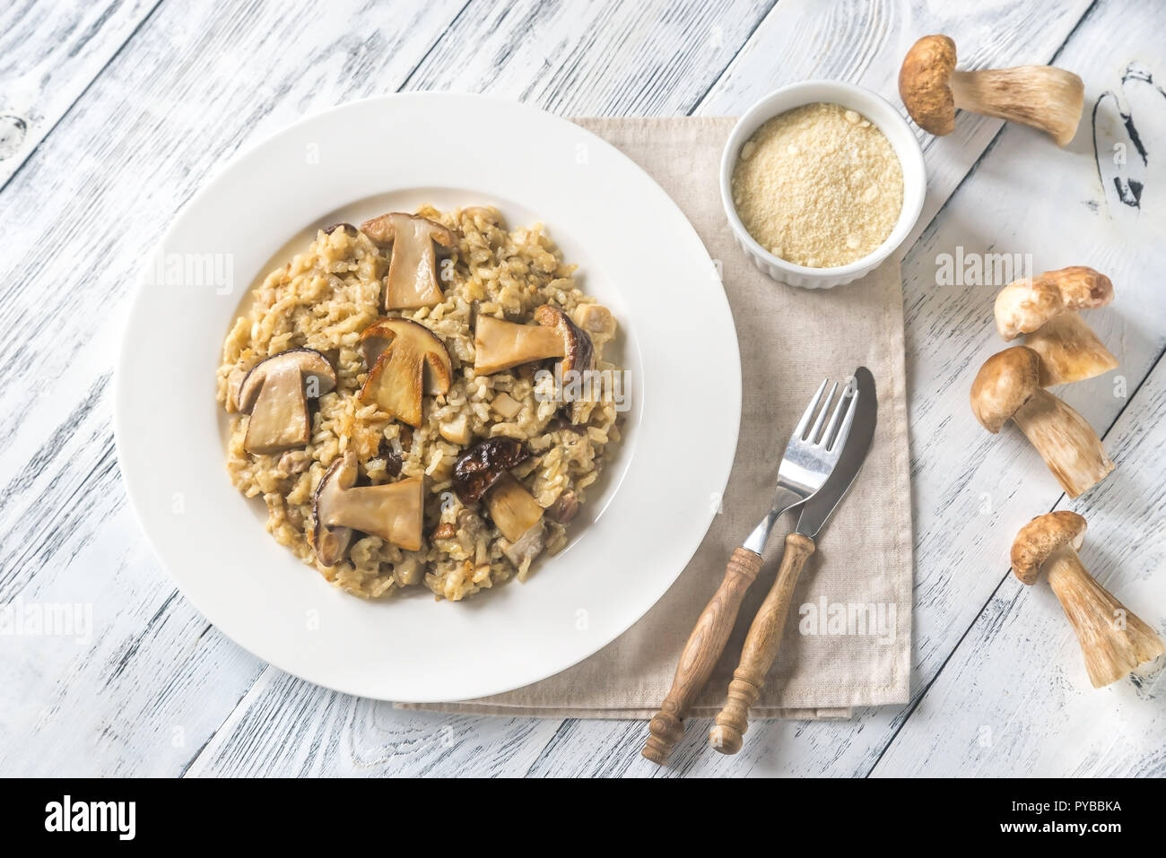 Risotto con funghi porcini Foto Stock