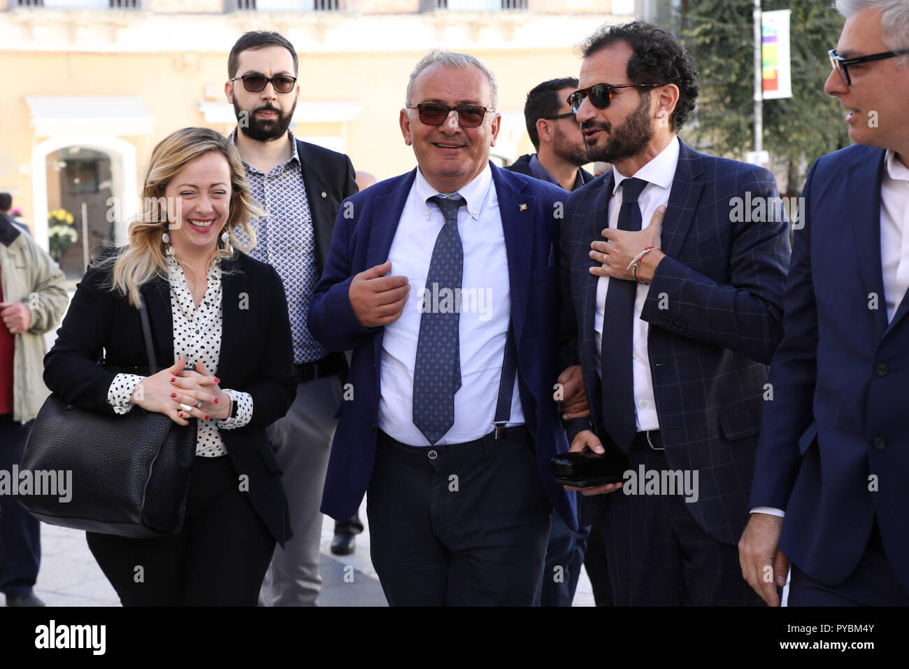 Matera, Matera, Italia. Il 6 gennaio, 2016. Giorgia Meloni, leader dei Fratelli d'Italia (fratelli d'Italia), partito in Matera (capitale della cultura europea 2019) per gli stati generali del sud del suo partito Credito: Cosimo Martemucci SOPA/images/ZUMA filo/Alamy Live News Foto Stock