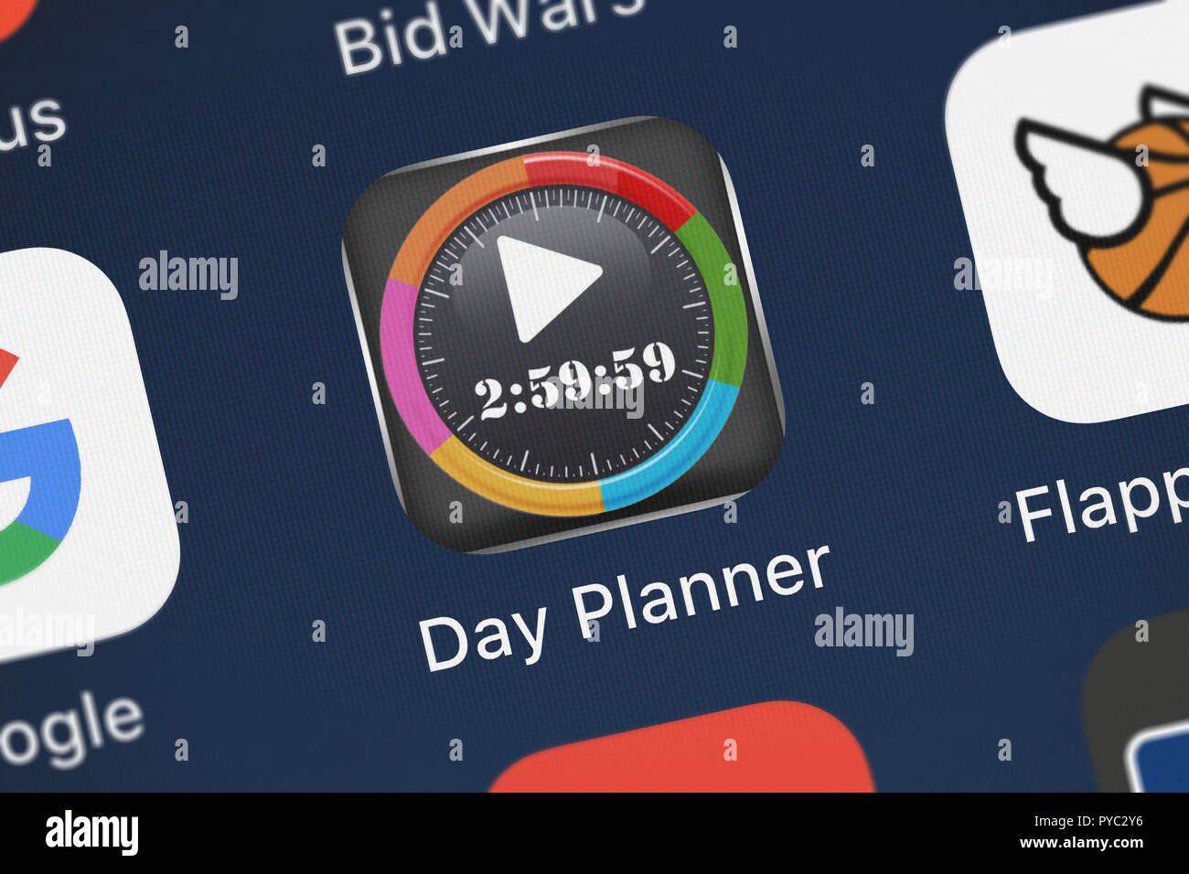 London, Regno Unito - 26 Ottobre 2018: Icona del mobile app giorno Planner Lite da Pop-ok.com su un iPhone. Foto Stock