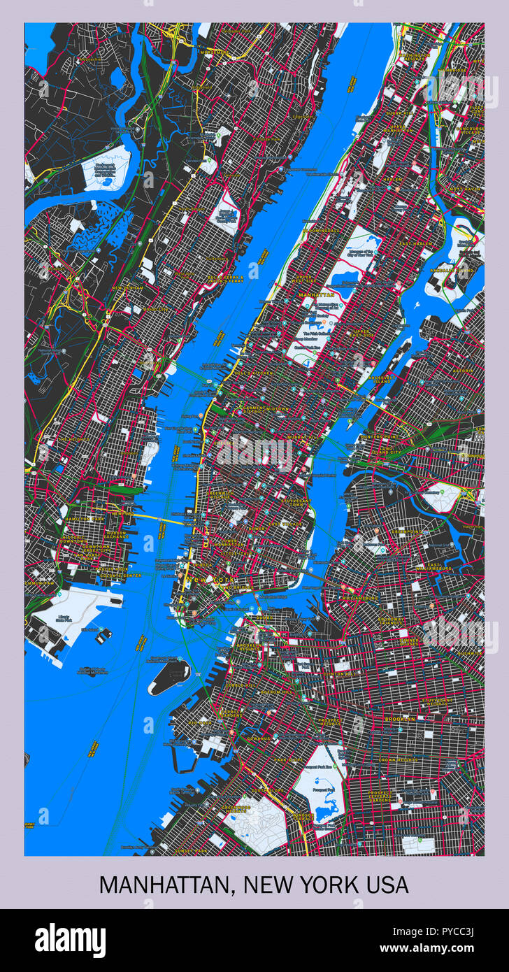Manhattan map vector immagini e fotografie stock ad alta risoluzione - Alamy