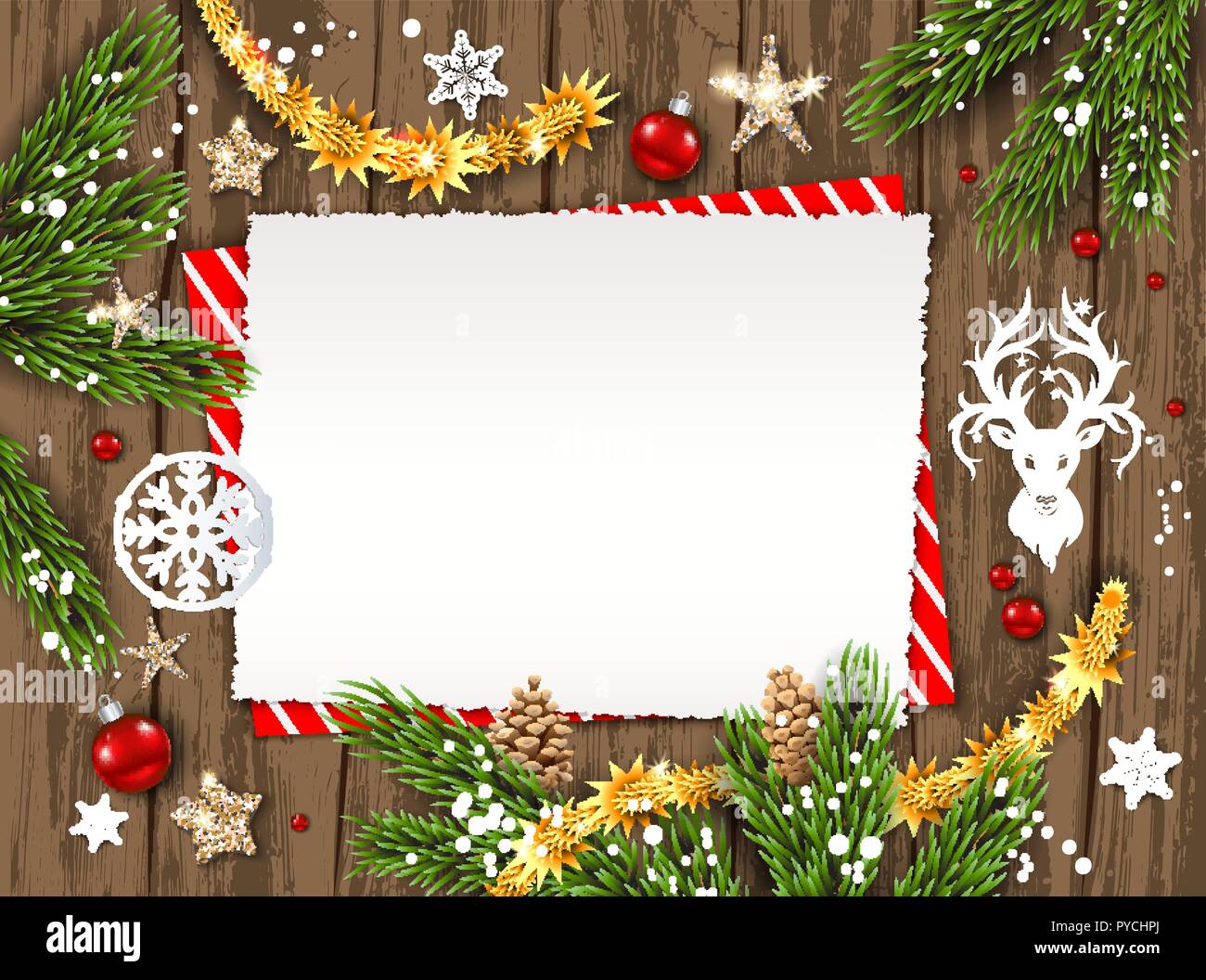 Natale carta di cervo Illustrazione Vettoriale