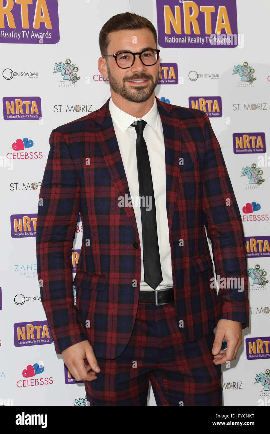 Realtà nazionale TV Awards 2018 tenutasi a Porchester Hall - Arrivi con: Alex Miller dove: Londra, Regno Unito quando: 25 set 2018 Credit: Lia Toby/WENN.com Foto Stock