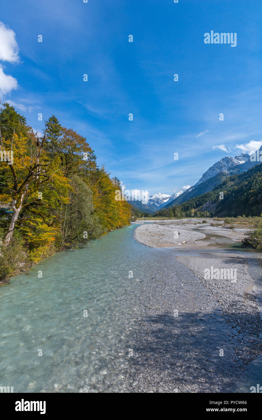 Risstal o valle Riss, Rissbach o Rissriver, Hinterriss, Vomp, montagne Karwendel, Alpi, Tirolo, Austria, Europa Foto Stock