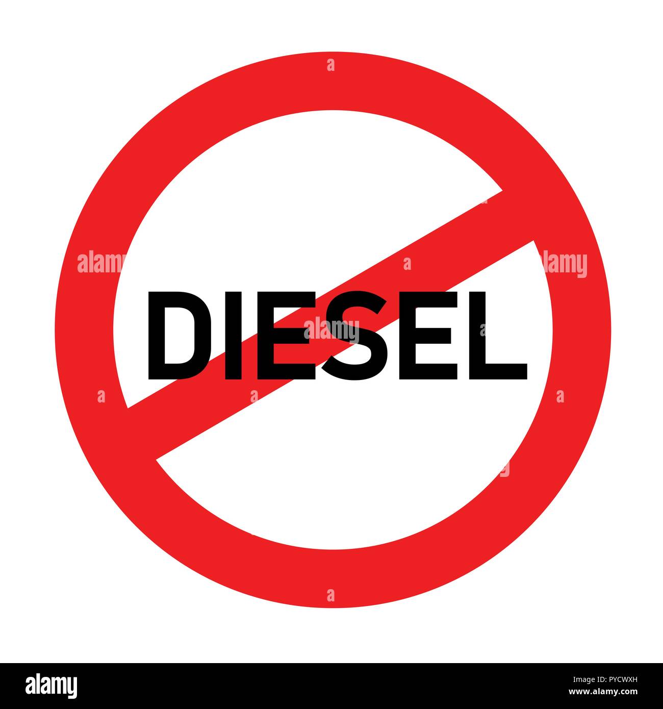 Semaforo rosso diesel emissione vietato scandalo illustrazione vettoriale EPS10 Illustrazione Vettoriale