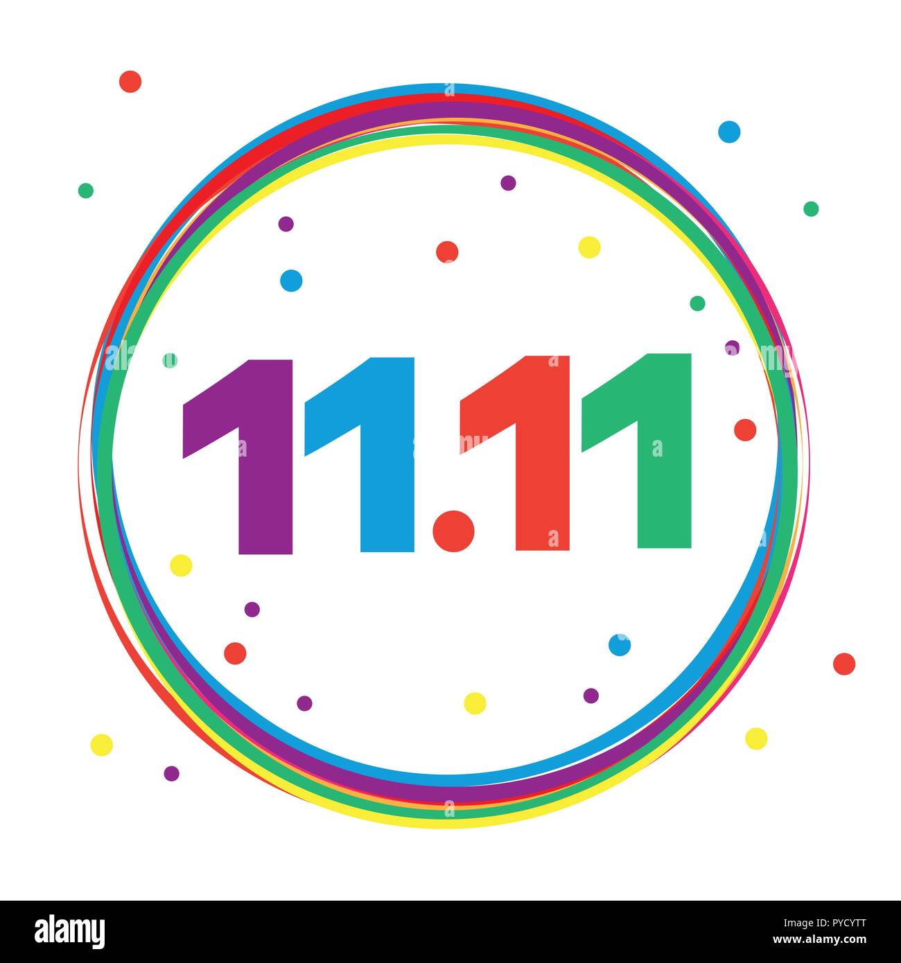 11 novembre carnevale cerchio colorato con i confetti illustrazione vettoriale EPS10 Illustrazione Vettoriale