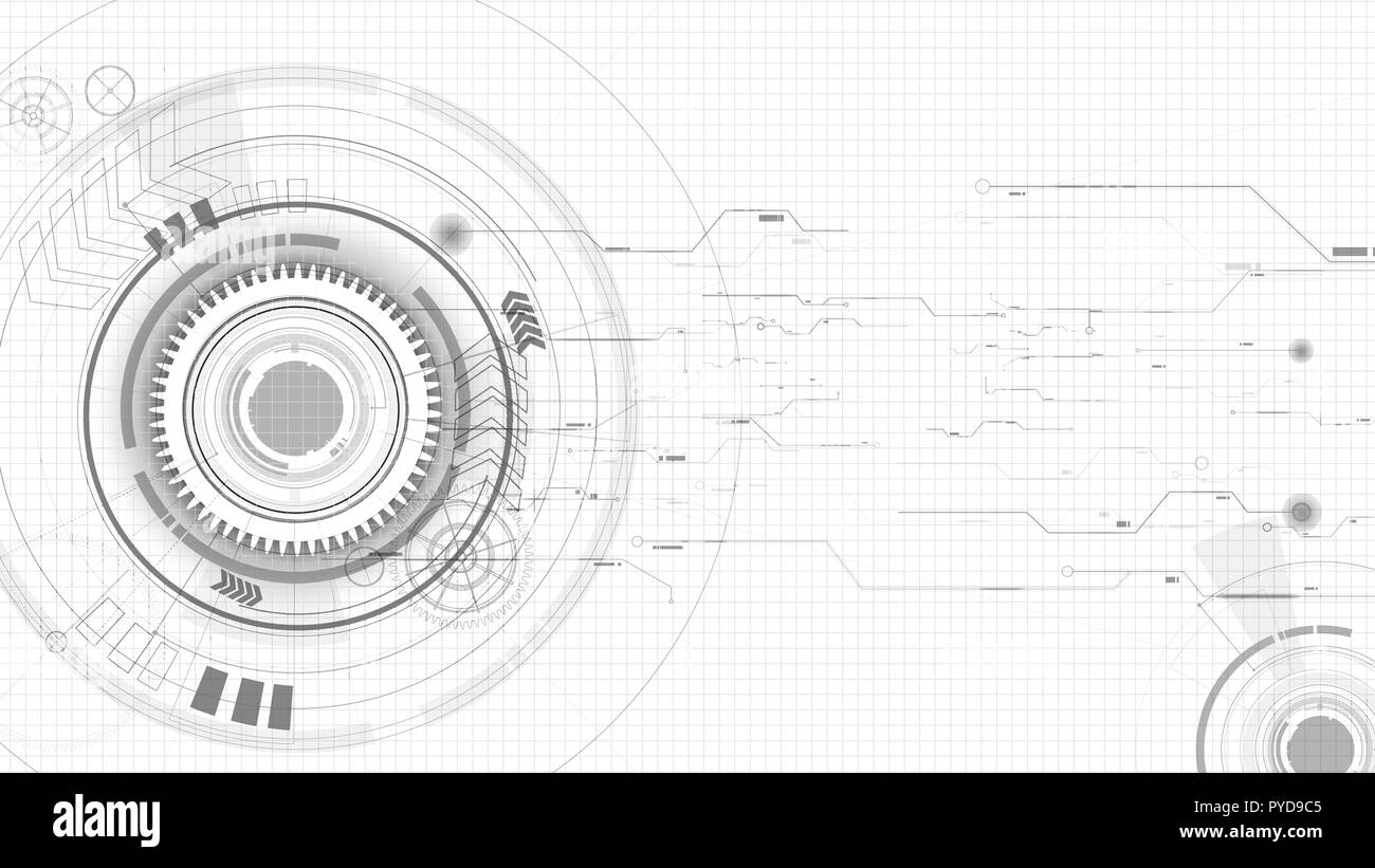 Vettore tecnologico astratta schizzo sullo sfondo Illustrazione Vettoriale