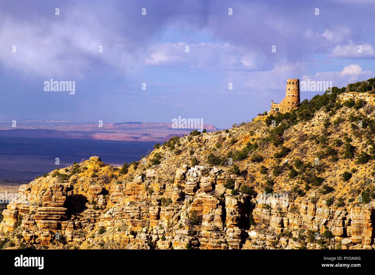 Vista del deserto Torre di Guardia, il Parco Nazionale del Grand Canyon, Arizona Foto Stock
