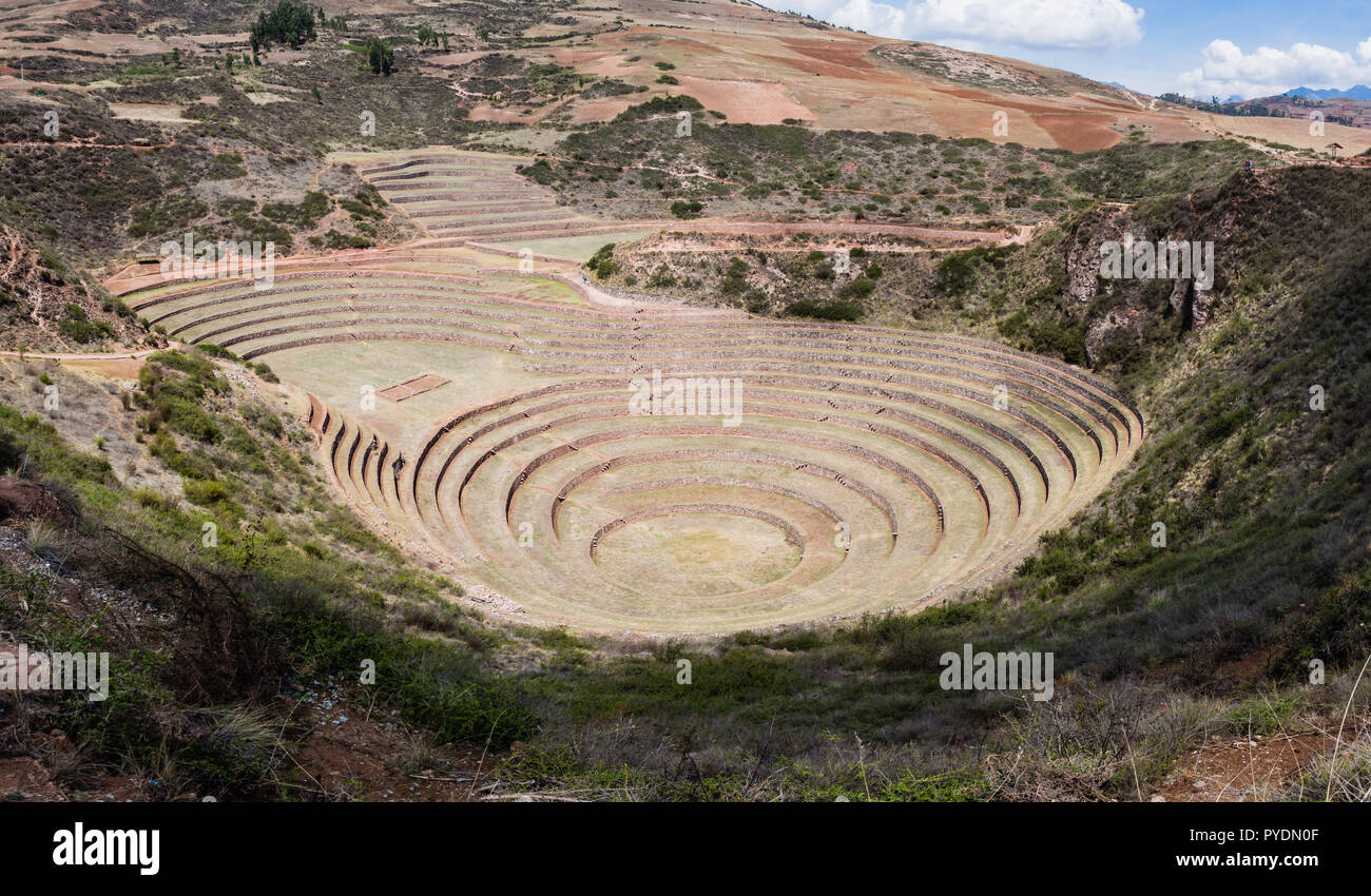Archeologo luogo di Moray nei pressi di Cuzco, Perù. Le piante di Inkas laboratory Foto Stock