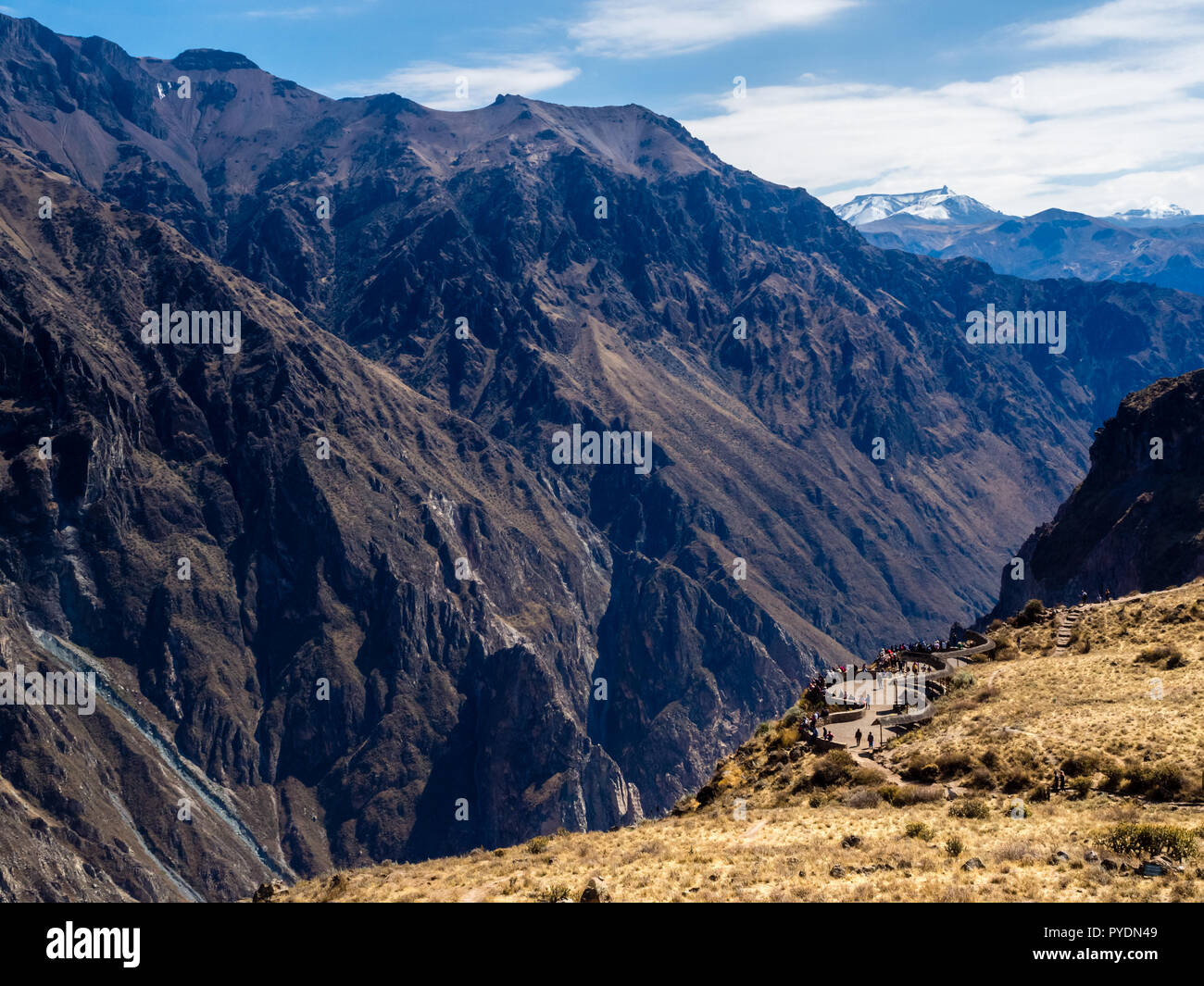 Il Canion del Colca in Perù, vista panoramica punto di profondo canyon nel mondo Foto Stock