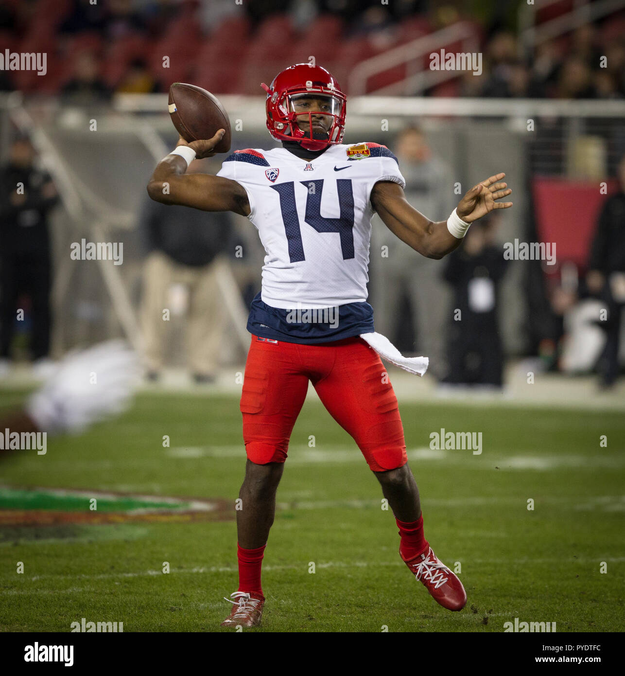 Khalil Tate con i passi per Arizona Wildcats Foto Stock