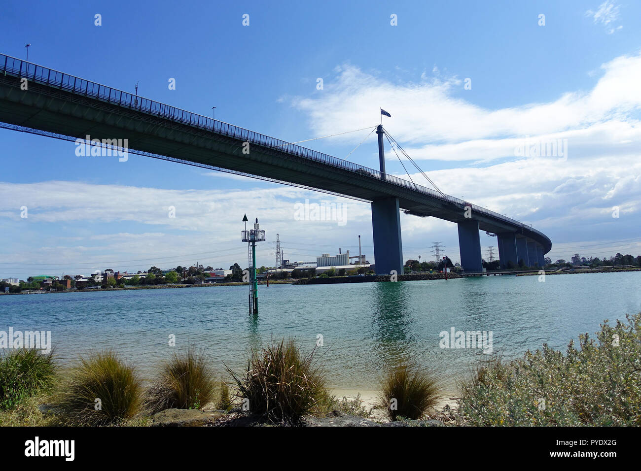 Westgate Bridge vista da Westgate Park, Melbourne Foto Stock
