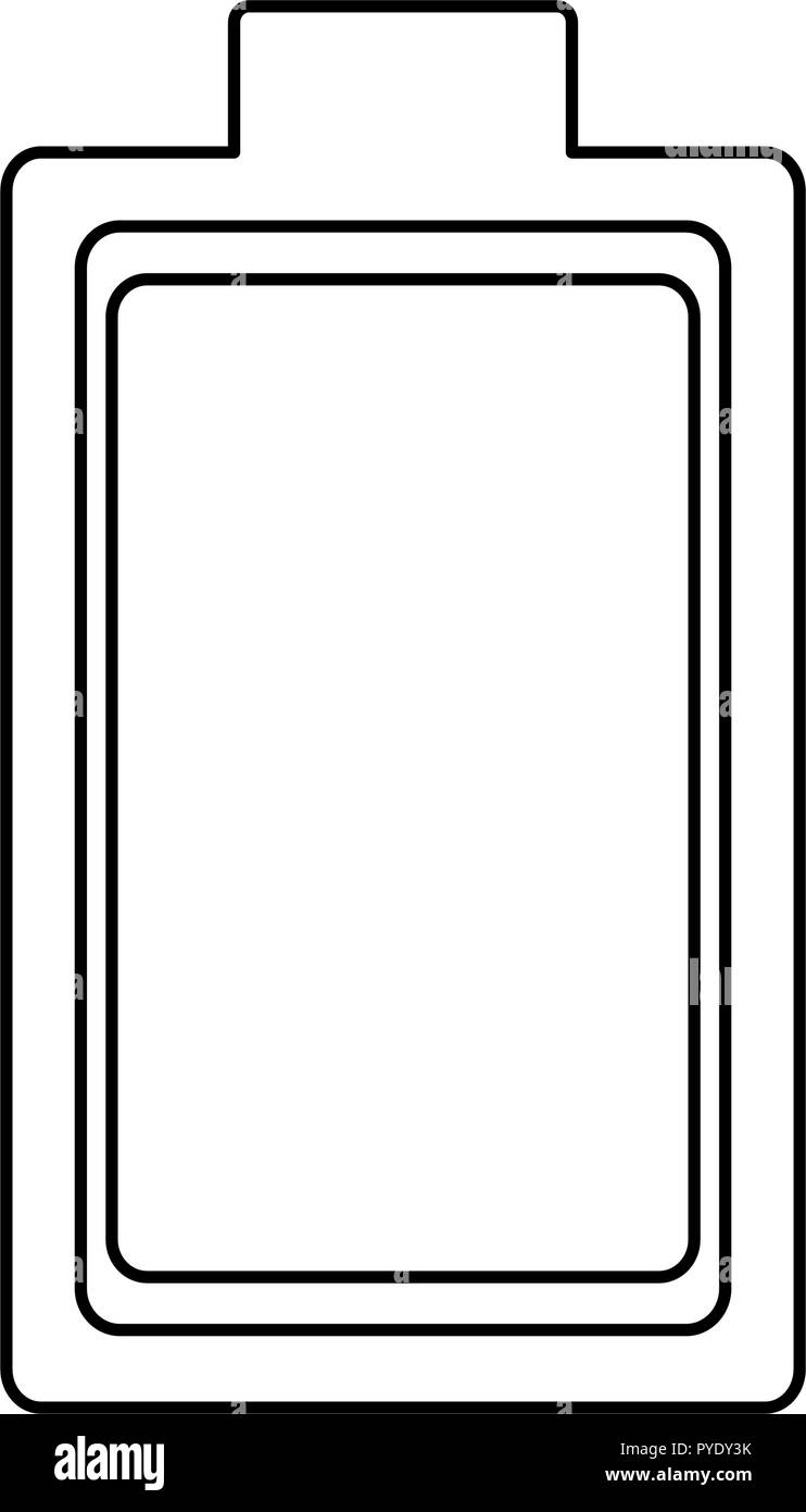 Carica completa della batteria in bianco e nero Illustrazione Vettoriale