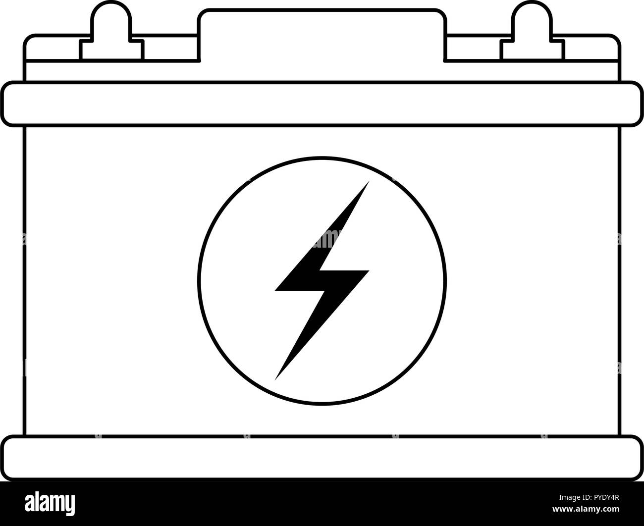 Batteria auto simbolo in bianco e nero Immagine e Vettoriale - Alamy