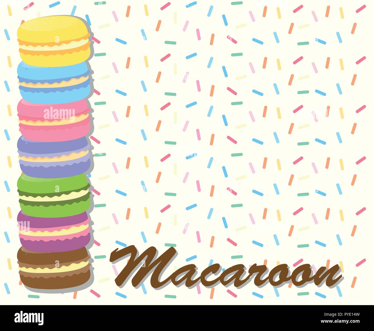 Modello di carta con amaretto cookies illustrazione Illustrazione Vettoriale