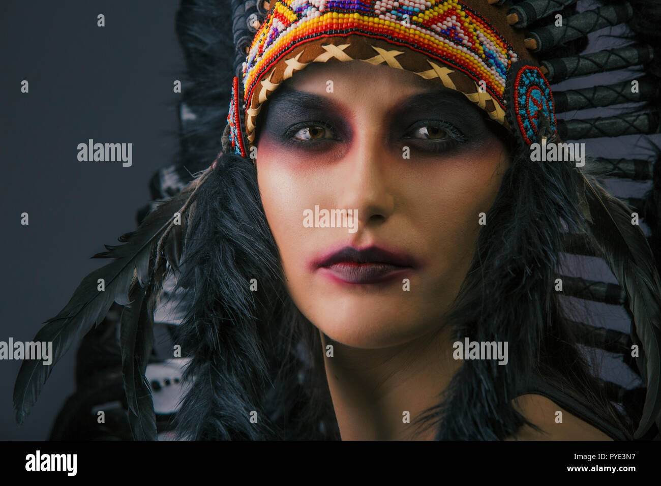 Headshots del modello come Native American Foto Stock