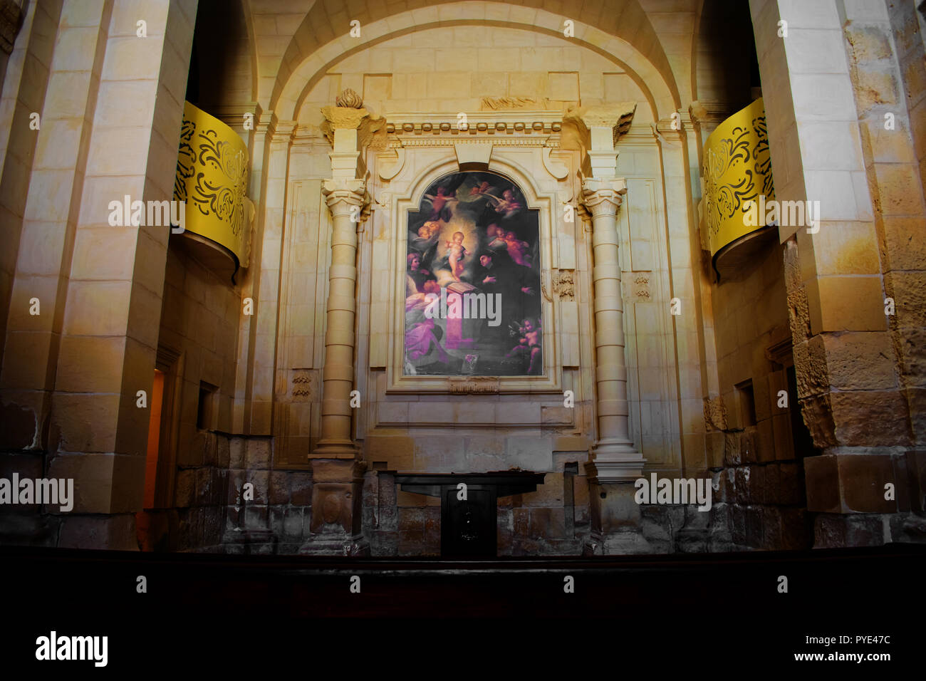 L'interno della cappella di Sant'Antonio di Padova in Fort Manoel, Malta. Foto Stock