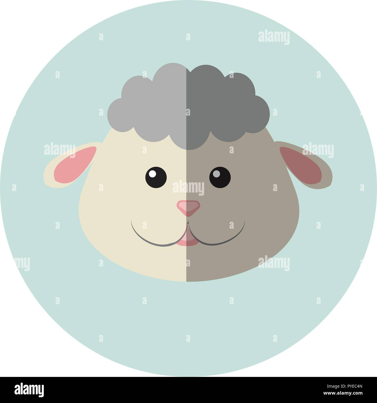 Moderno design piatto pecore icona illustrazione vettoriale Illustrazione Vettoriale