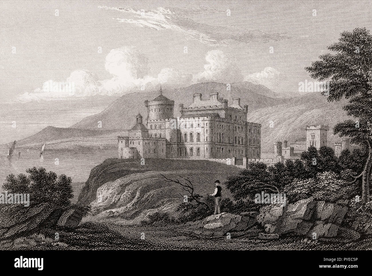 Culzean Castle vicino a Maybole, Ayrshire, secolo XIX, dalla moderna Atene da Th. H. Pastore Foto Stock