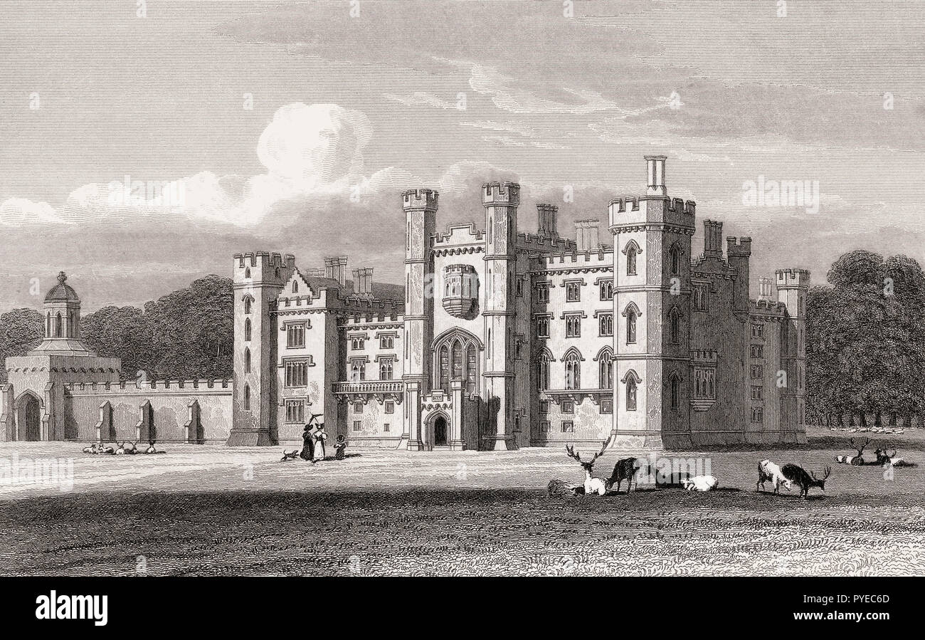 Il castello di Duns, Duns, Berwickshire, Scozia, secolo XIX, dalla moderna Atene da Th. H. Pastore Foto Stock