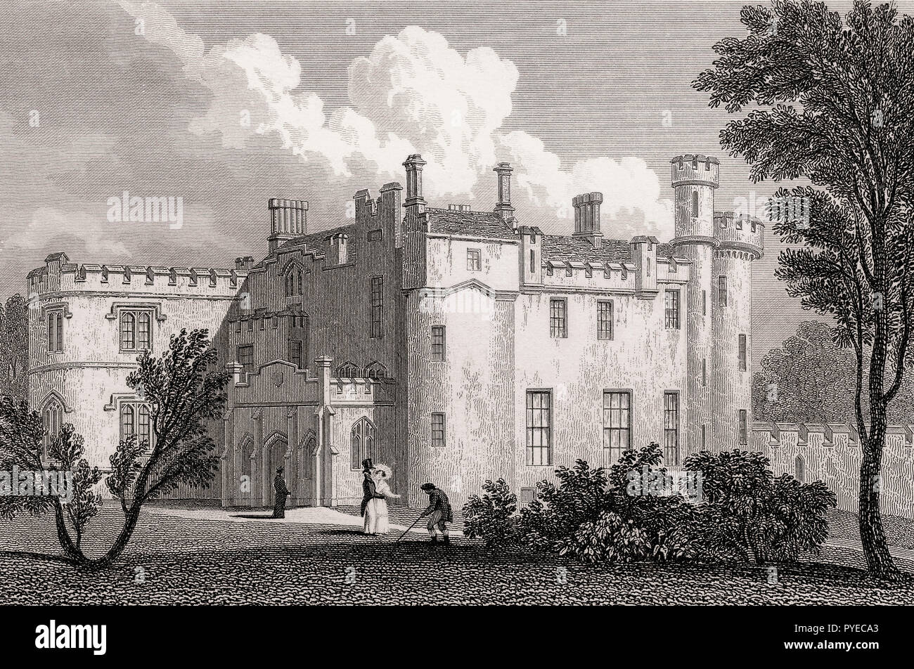 Il castello di Cortachy, Cortachy, Angus, Scozia, secolo XIX, dalla moderna Atene da Th. H. Pastore Foto Stock