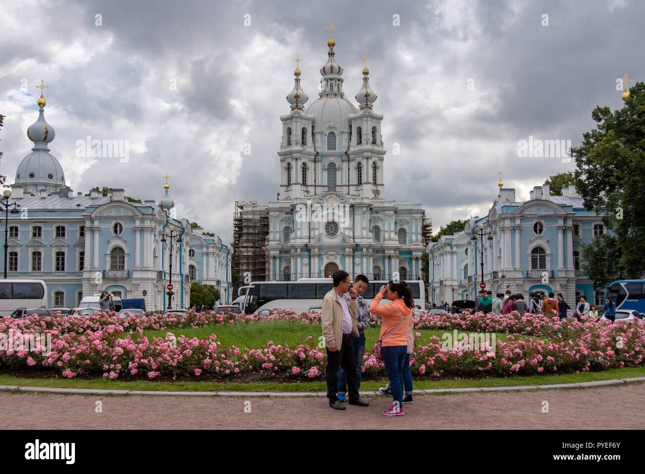 Smolny Cattedrale di San Pietroburgo, Russia Foto Stock