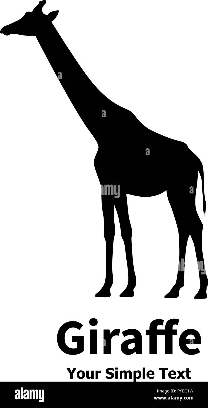 Illustrazione vettoriale di una silhouette di una giraffa Illustrazione Vettoriale