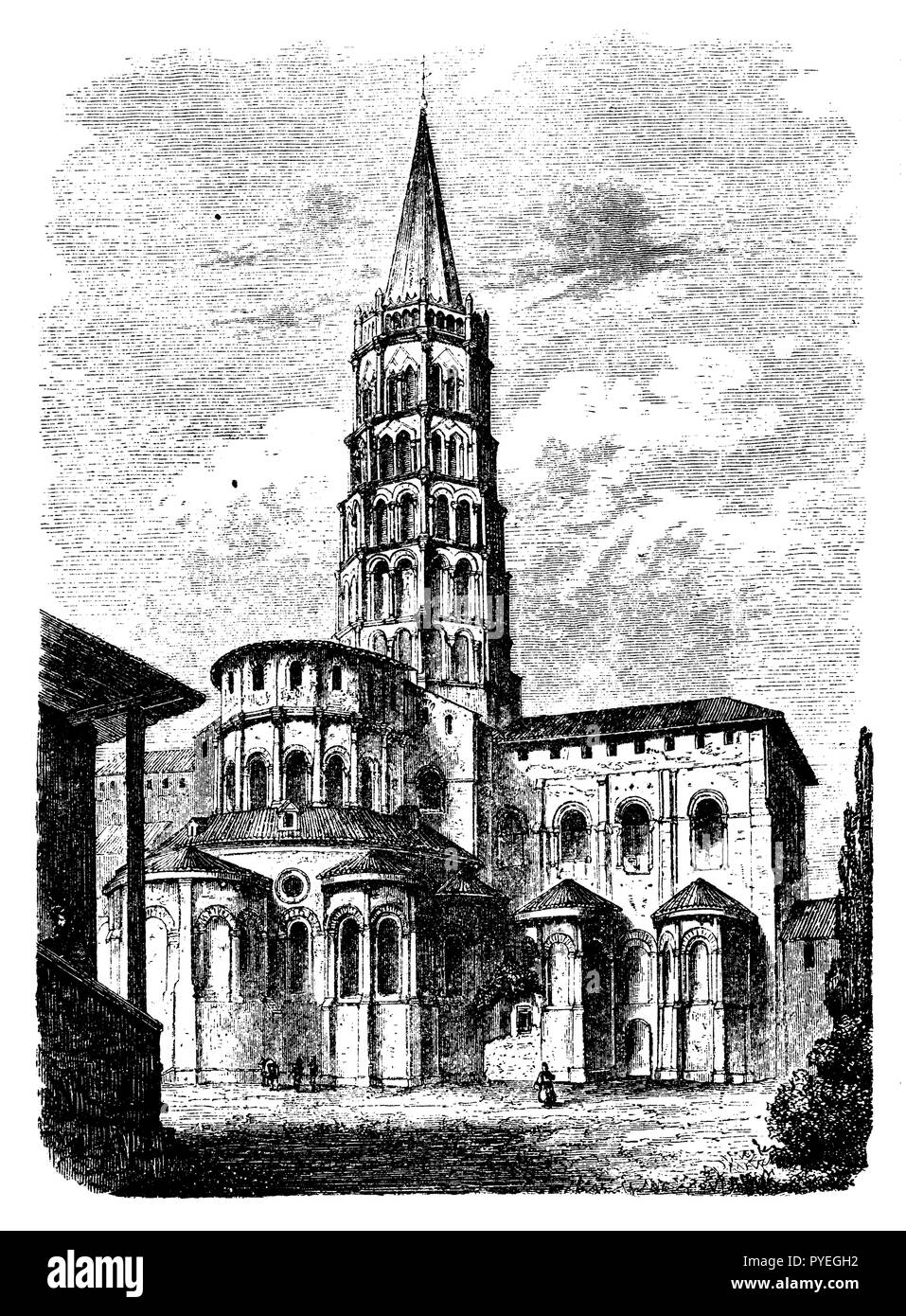 Chiesa di San Sernin a Tolosa, 1882 Foto Stock