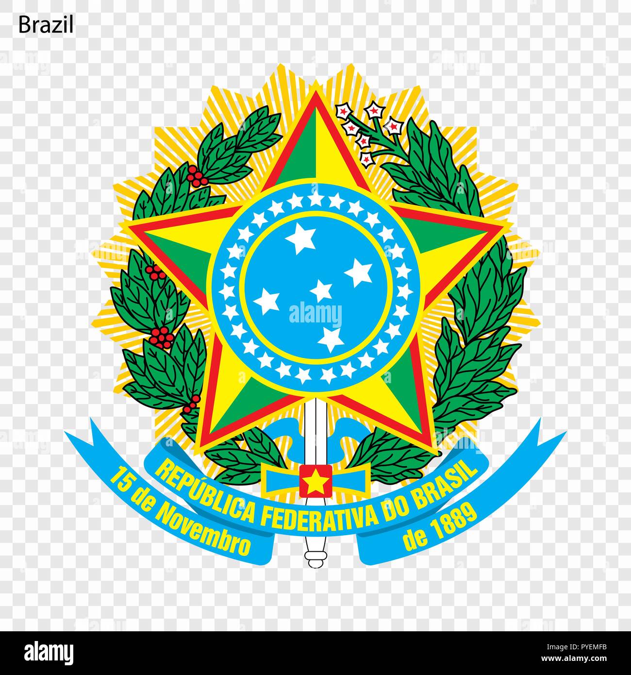 Emblema del Brasile. Simbolo nazionale Illustrazione Vettoriale