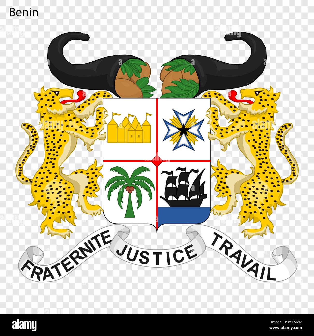 Simbolo del Benin. Emblema nazionale Illustrazione Vettoriale