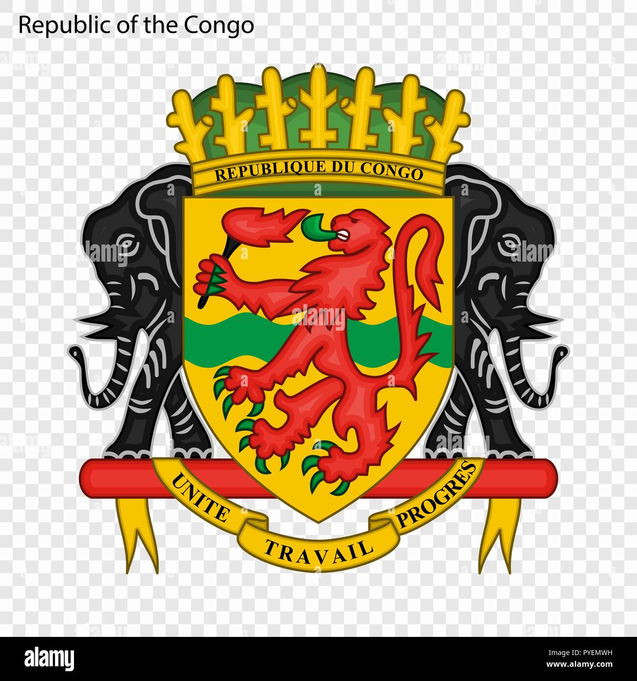 Simbolo della Repubblica Democratica del Congo. Emblema nazionale Illustrazione Vettoriale