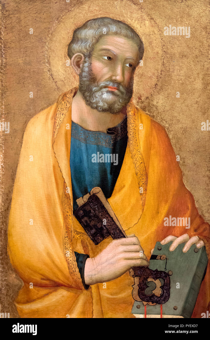 San Pietro di Simone Martini (c.1284-1344), tempera e oro su pannello Foto Stock