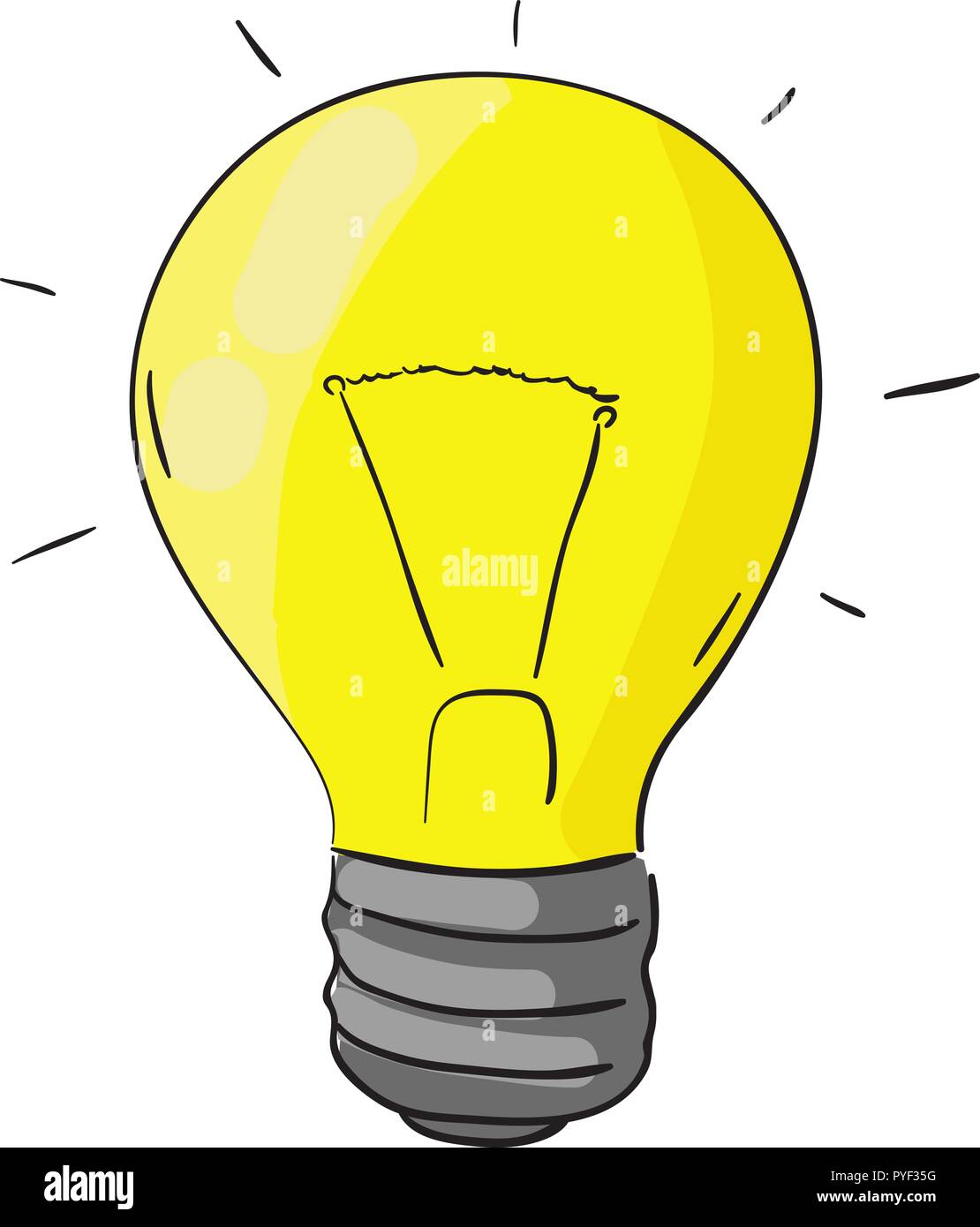 Lampadina della luce. Cartoon doodle colorato Immagine e Vettoriale - Alamy
