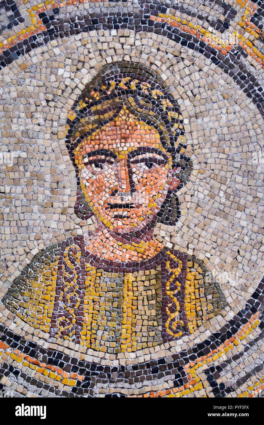 Italia Friuli Venezia Aquilee, Aquileia, Basilica Patriarcale di Santa Maria Assunta, mosaico dal IV secolo Foto Stock