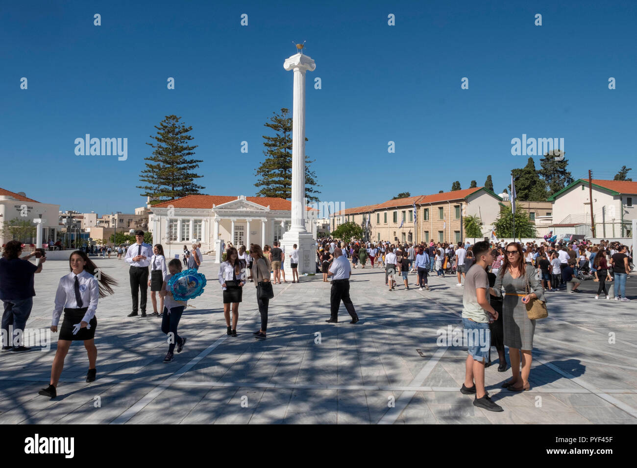 28/10/18: Cipro: Ochi parata del giorno centro di Paphos, Cipro. Foto Stock