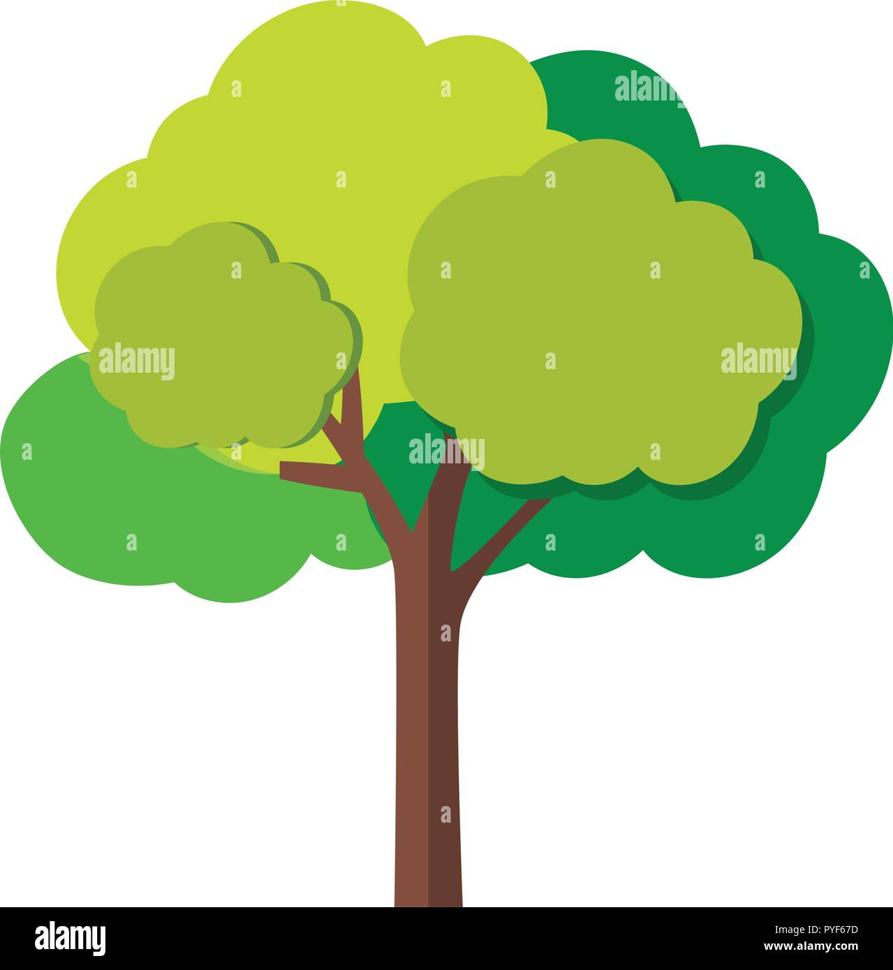 Verde albero con rami illustrazione Illustrazione Vettoriale