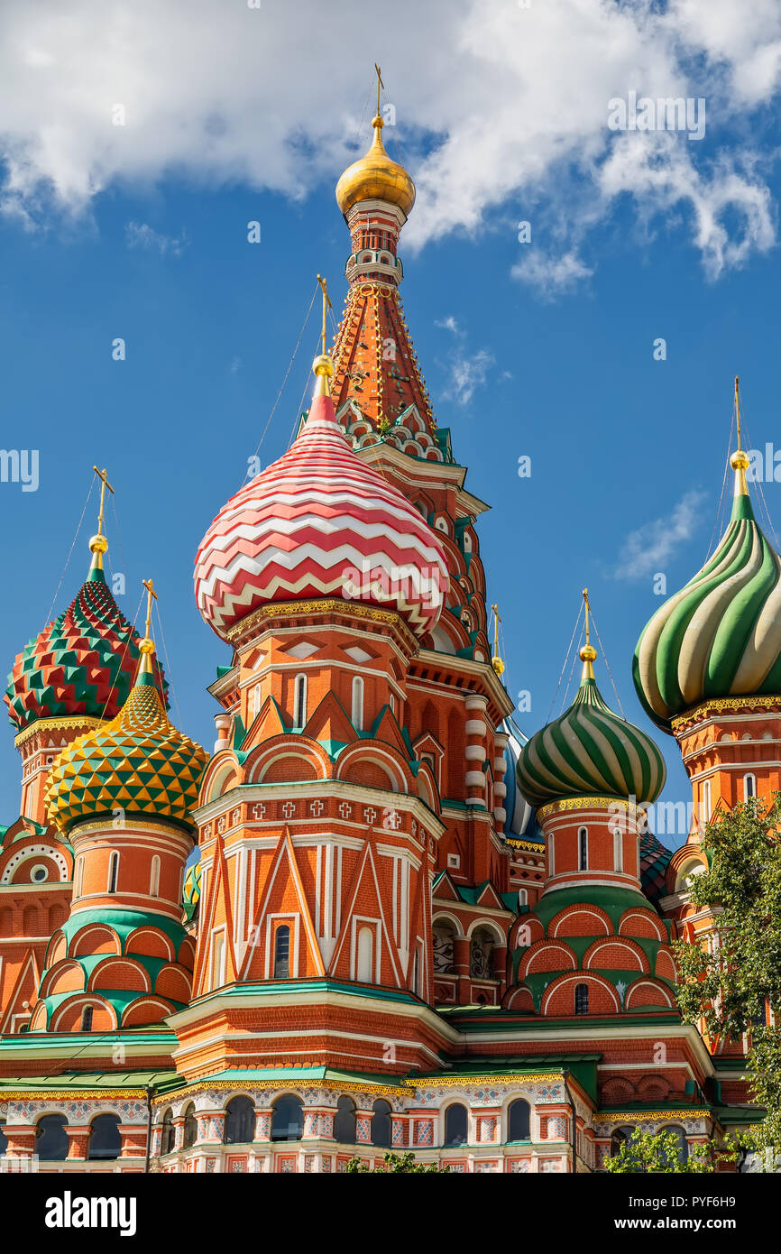 Il più famoso luogo a Mosca, San Basilio cattedrale, Russia Foto Stock