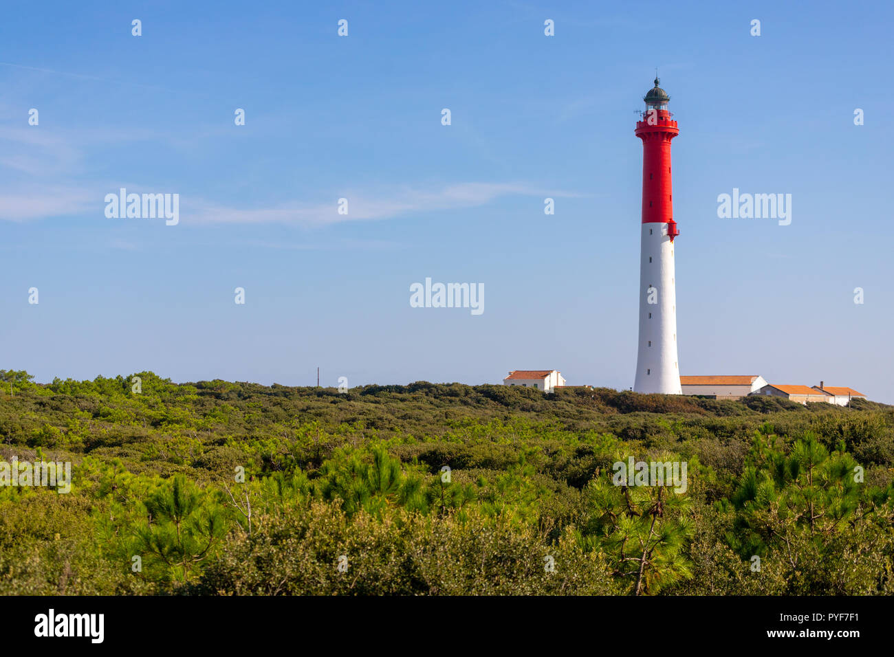 Gli alti 'La Coubre' Faro, Charente Maritime, Francia Foto Stock