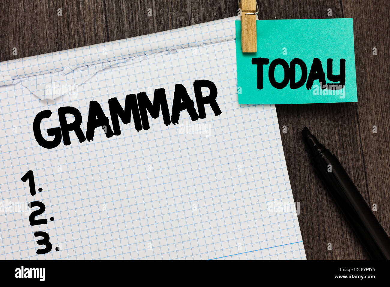 Conceptual la scrittura a mano che mostra la grammatica. Business photo vetrina per il sistema e la struttura di una lingua corretta corretta scrittura delle regole Notebook re di contenimento Foto Stock
