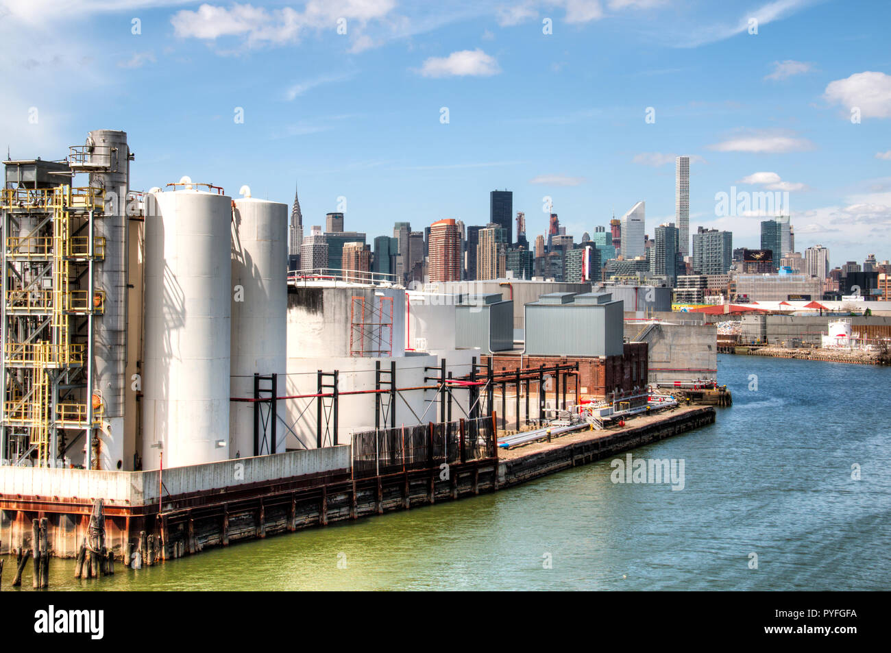 Vista sul fiume Hudson e il porto di New York City Foto Stock