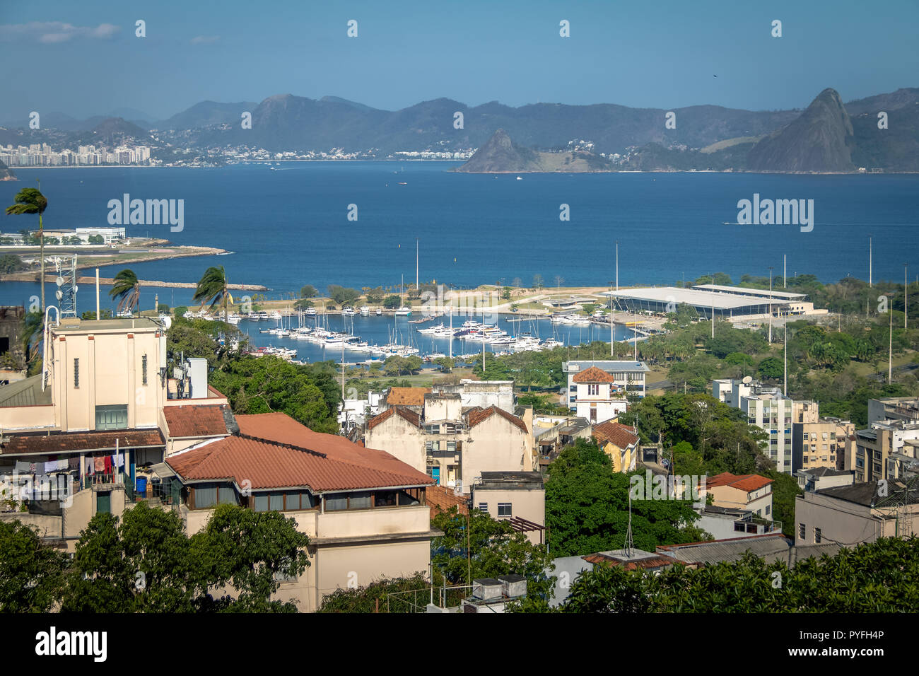 Vista Aerea della Marina da Gloria - Rio de Janeiro, Brasile Foto Stock