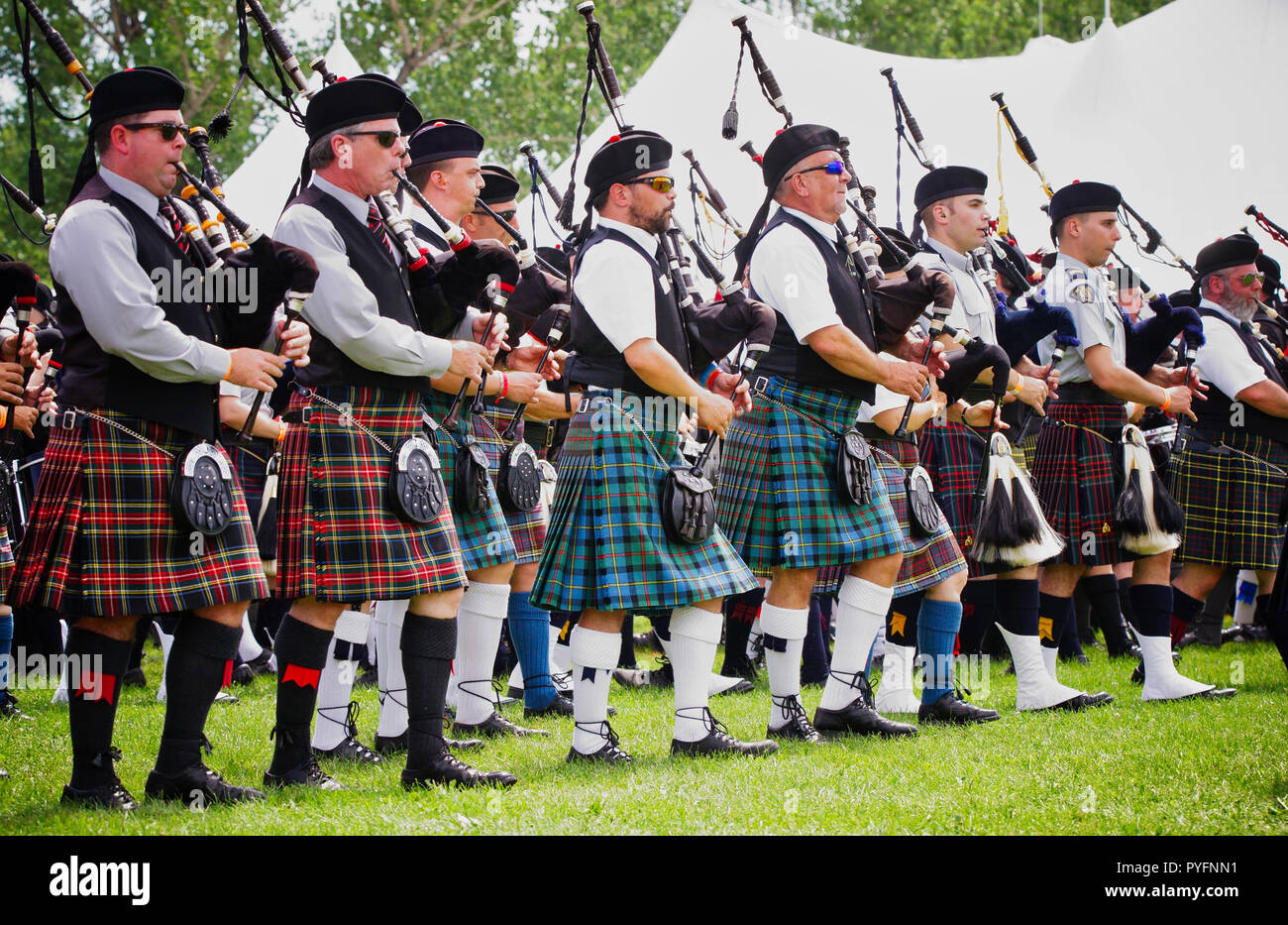 Montreal, Canada, 2 Agosto,2014.cerimonia di apertura del 2014 Montreal Highland Games.Credit:Mario Beauregard/Alamy Live News Foto Stock