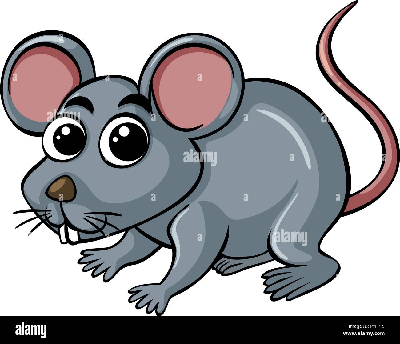 Poco rat su sfondo bianco illustrazione Illustrazione Vettoriale