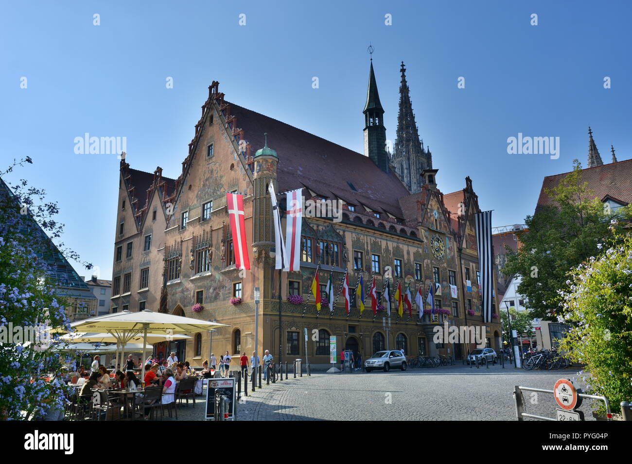 Ulm, Germania - Visualizzare nella storica città di Ulm, Germania meridionale Foto Stock
