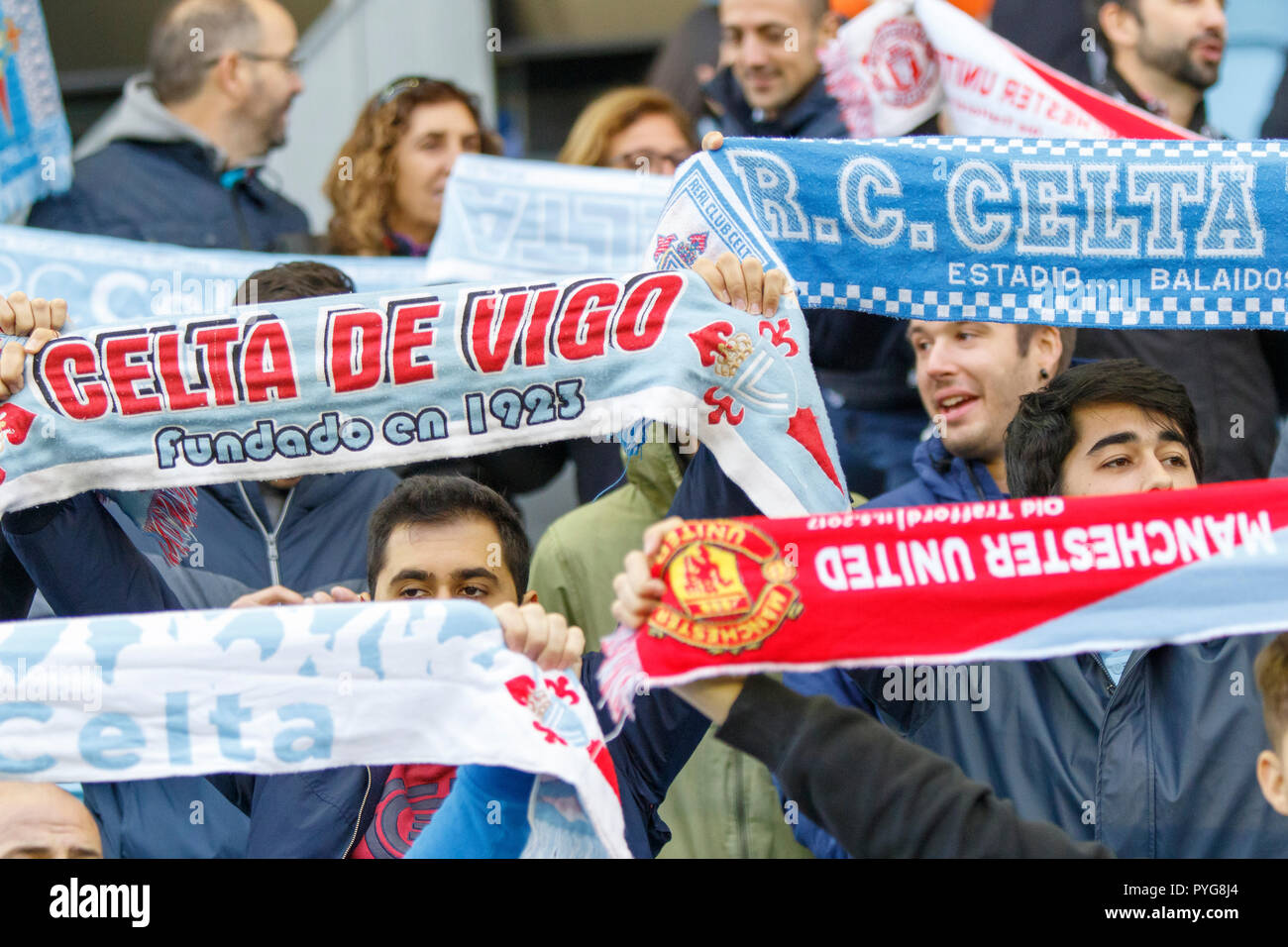 Vigo, Spagna. 27 ott; 2018. La Liga match tra Real Club Celta de Vigo e SD in Eibar Balaidos stadium; Vigo; Punteggio finale 4-0. Credito: Brais Seara/Alamy Live News Foto Stock