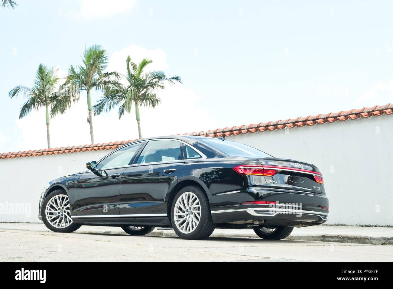 Hong Kong Cina 28 Giugno 2018 : Audi A8 2018 Test Drive giorno 28 giugno 2018 a Hong Kong. Foto Stock