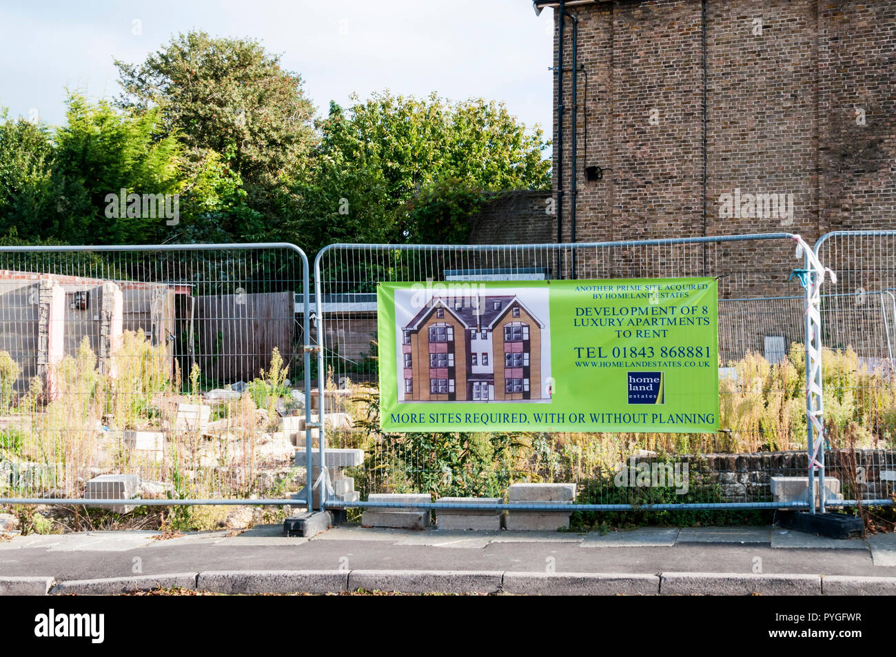 Sito di sviluppo per 8 appartamenti di lusso a Broadstairs Kent. Foto Stock