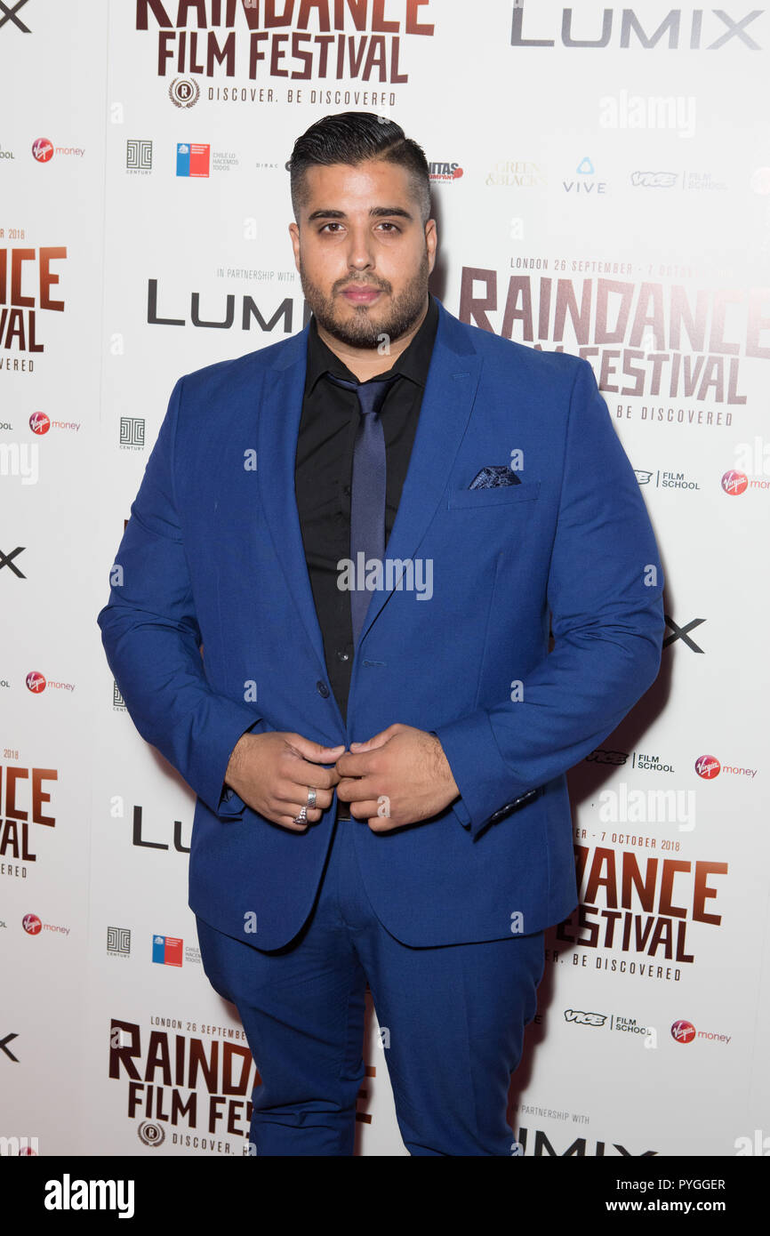 Valutazione tappeto rosso arrivi sul per la Raindance Film Festival serata di apertura dotato di Gala: Amar Adatia dove: Londra, Regno Unito quando: 26 set 2018 Credit: Phil Lewis/WENN.com Foto Stock